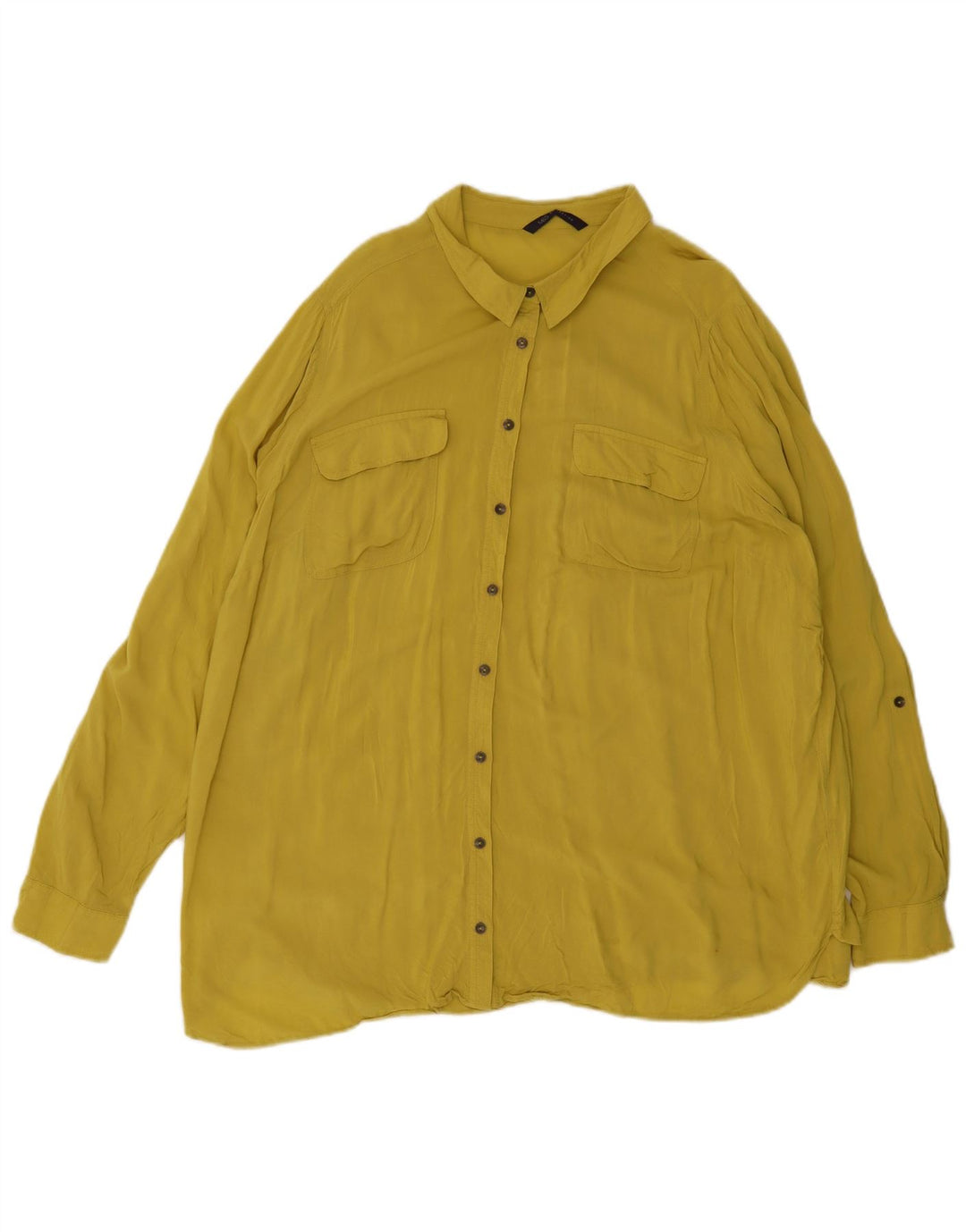 Camicetta camicia da donna Marks & Spencer UK 20 2XL Viscosa gialla