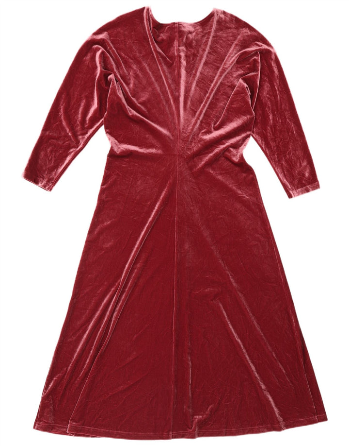 Abito lungo da donna Marks & Spencer con maniche a 3/4 UK 14 Bordeaux medio