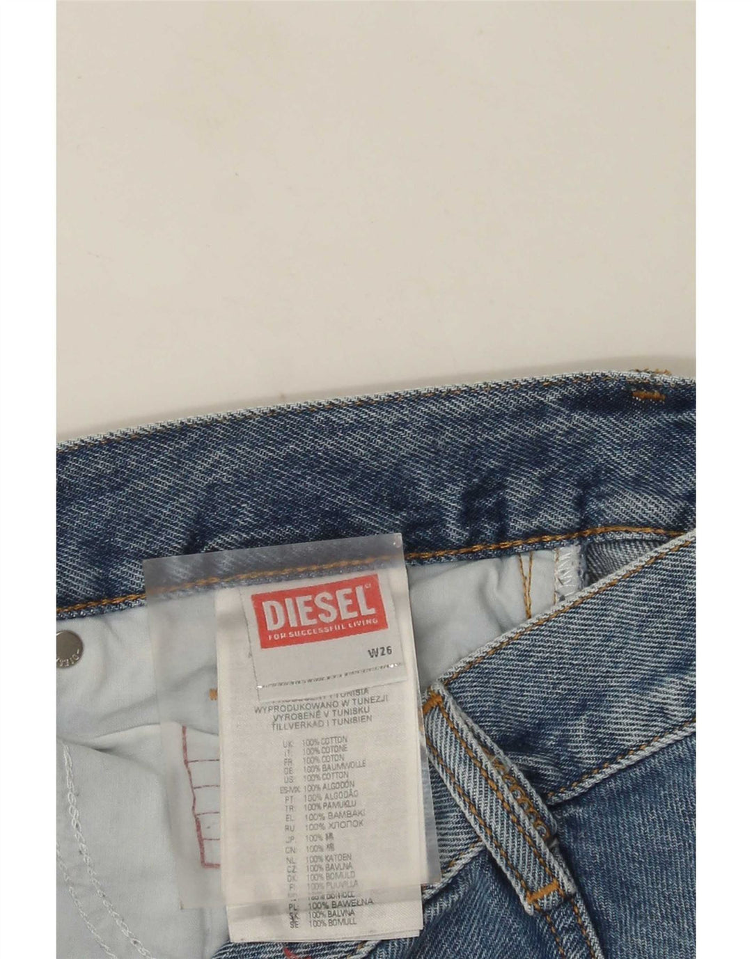 Jeans dritti da donna Diesel W26 L31 cotone blu