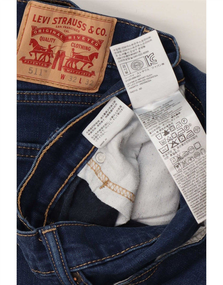 Levi's Uomo 511 Slim Jeans W32 L32 Cotone Blu