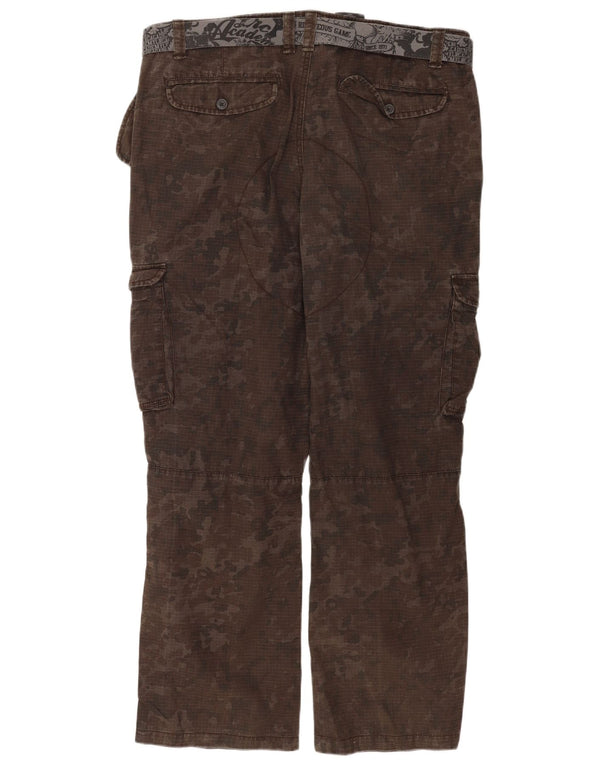 Pantaloni cargo dritti da uomo Angelo Litrico W40 L32 cotone mimetico marrone