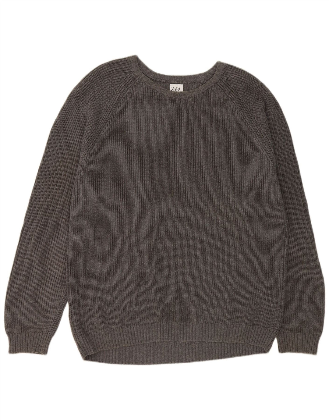 Maglione Zara da uomo con scollo a barca XL in cotone grigio