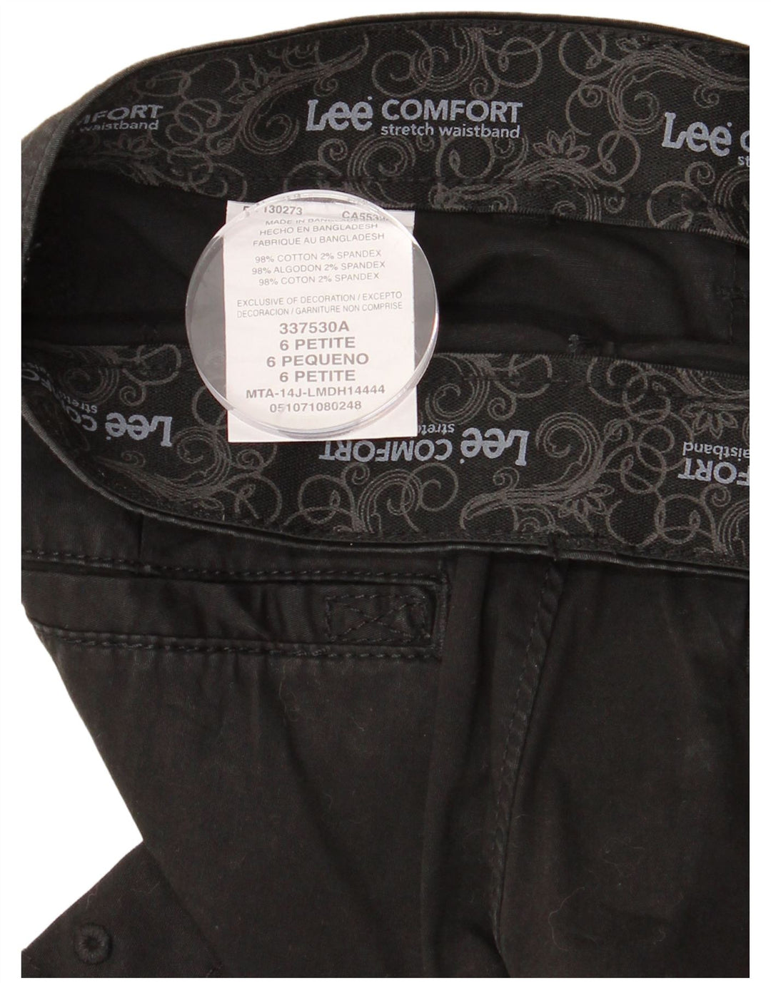 Bermuda cargo da donna LEE US 6 medi W30 cotone nero