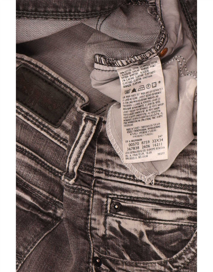 Jeans dritti Levi's 570 da donna W32 L34 cotone grigio