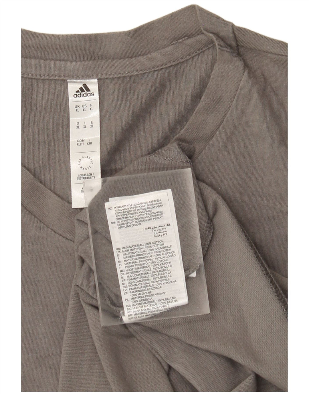 T-shirt Adidas da uomo Top XL in cotone grigio