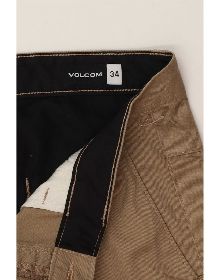 Pantaloni chino dritti da uomo Volcom W34 L32 in cotone beige