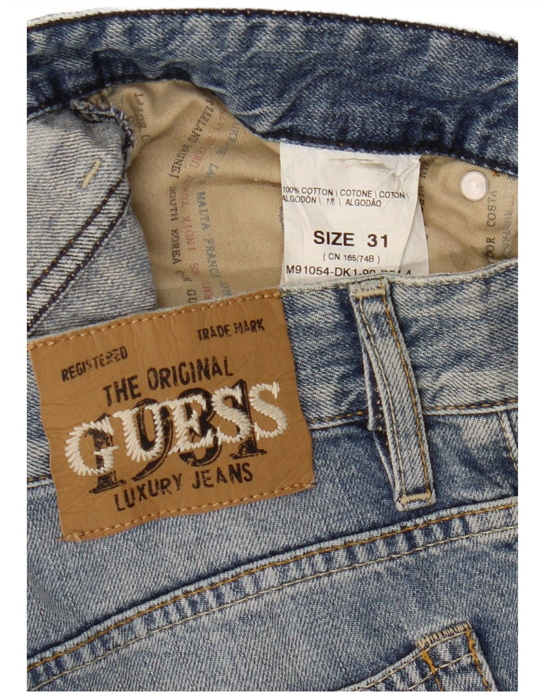 Jeans dritti da donna Guess W31 L34 cotone blu