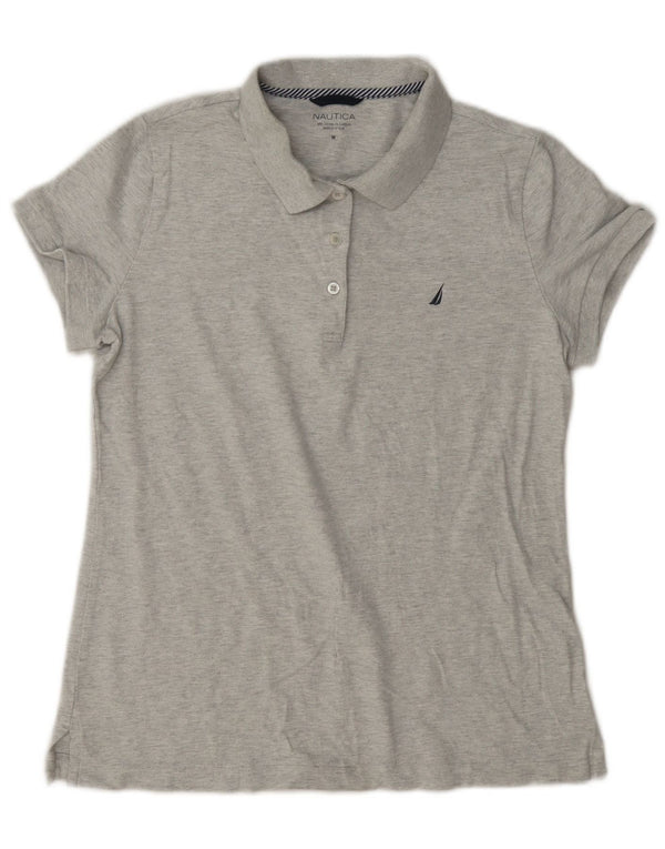 Polo da donna Nautica UK 14 cotone screziato grigio medio
