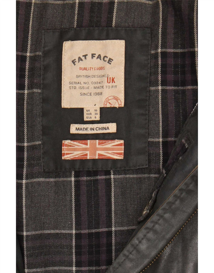 Giacca da donna in cotone cerato con cappuccio Fat Face UK 10 Small Grigio