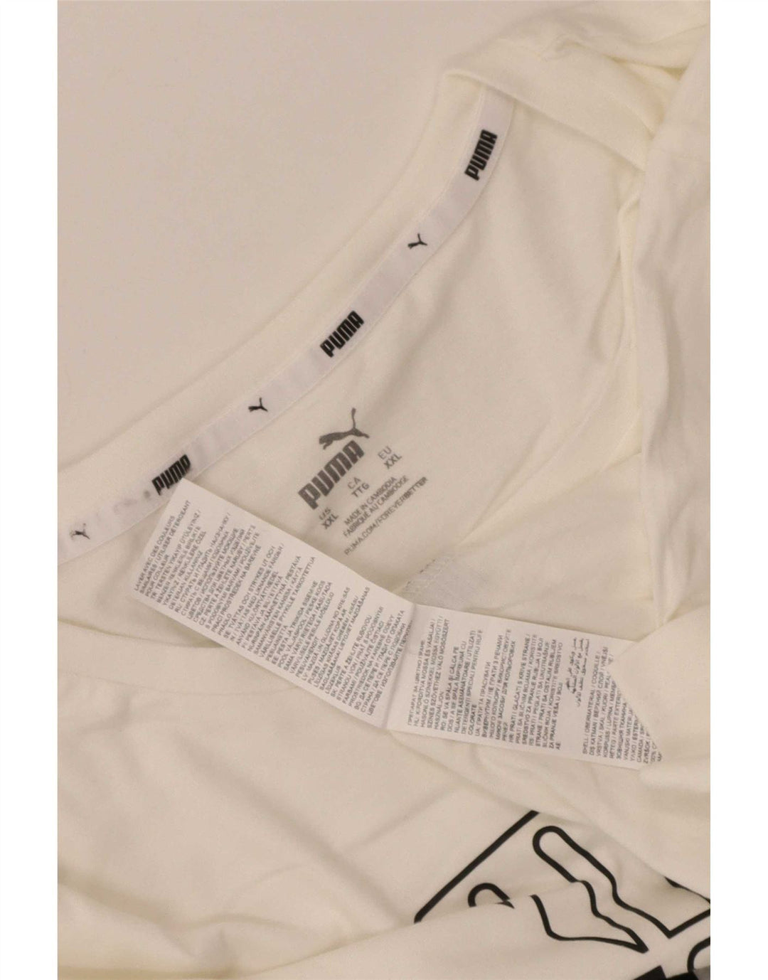 T-shirt grafica da uomo Puma Top 2XL cotone bianco