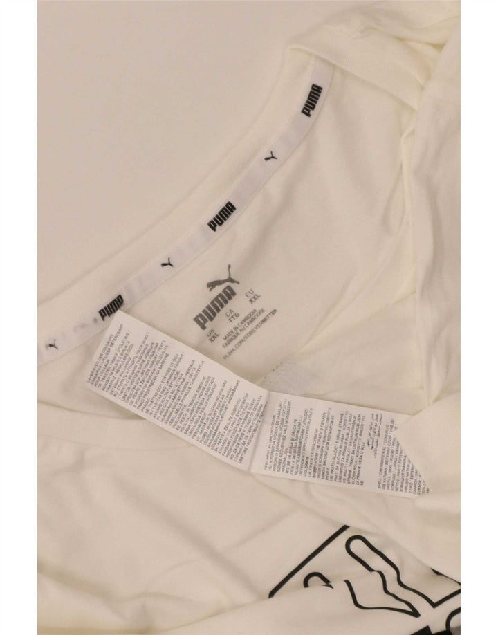 T-shirt grafica da uomo Puma Top 2XL cotone bianco