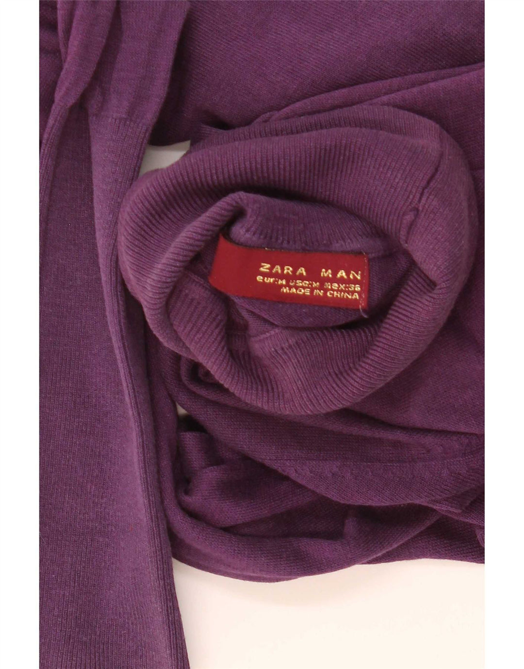 Maglione maglione collo alto da uomo Zara viola medio