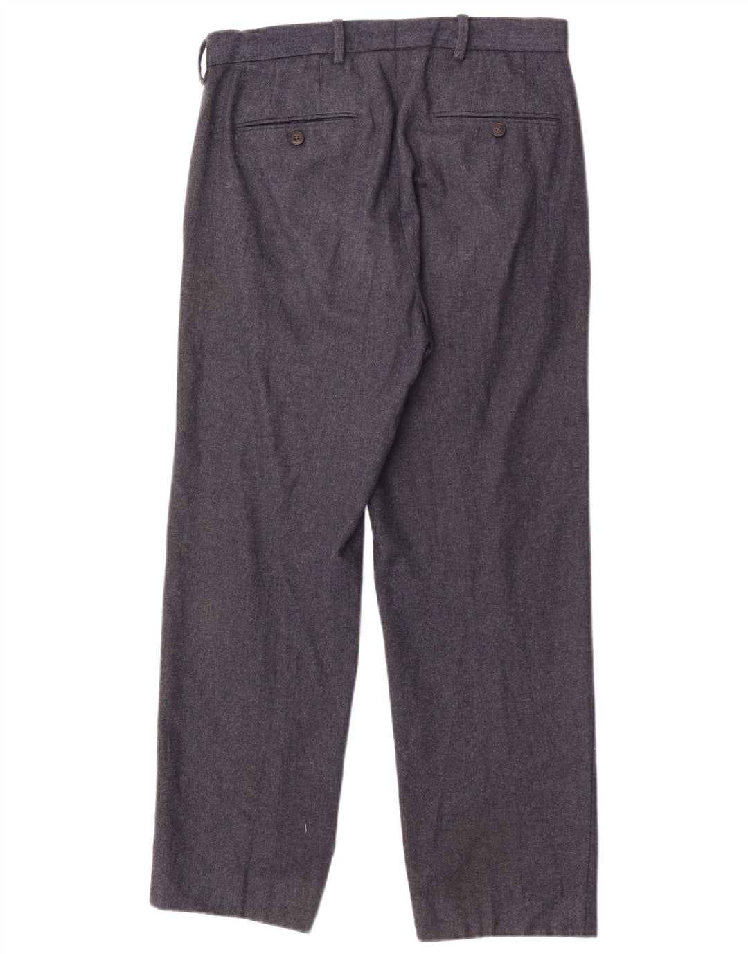 Pantaloni da abito dritti da uomo Marks & Spencer W30 L27 blu navy in lana