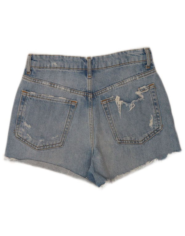 Pantaloncini in denim invecchiato Zara da donna EU 36 XS W26 Blu