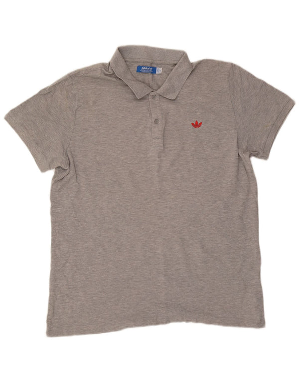 Polo Adidas da uomo XL in cotone chiazzato grigio