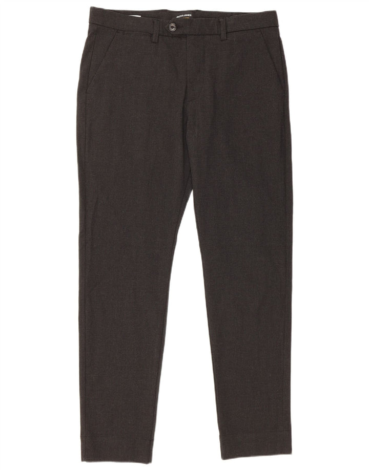 Pantaloni casual slim fit da uomo Jack & Jones W31 L30 grigio pied de poule moderno