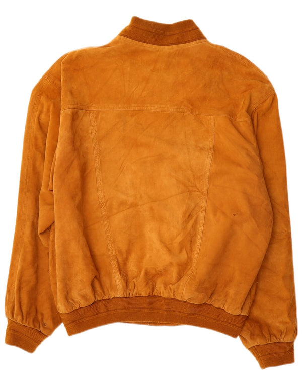 Giubbotto bomber in pelle scamosciata dal taglio ampio da uomo O'Kief IT 48 in pelle marrone medio