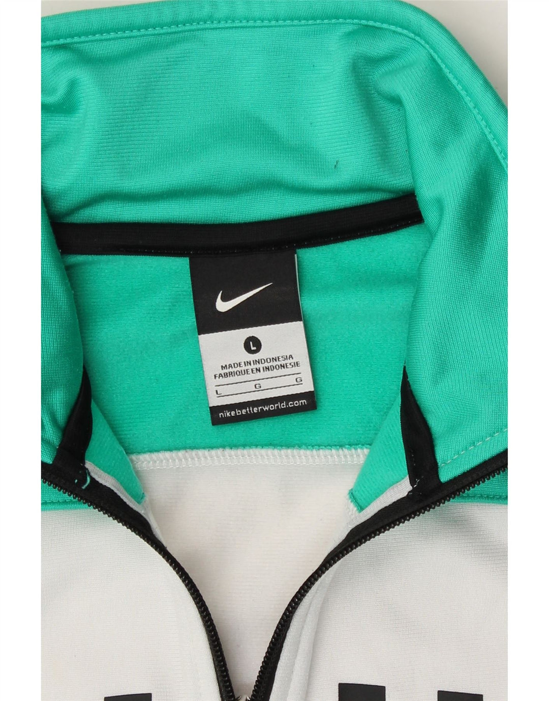 NIKE Womens Graphic Tracksuit Top Jacket UK 16 Large White Colourblock Vintage Nike and Second-Hand Nike from Messina Hembry 