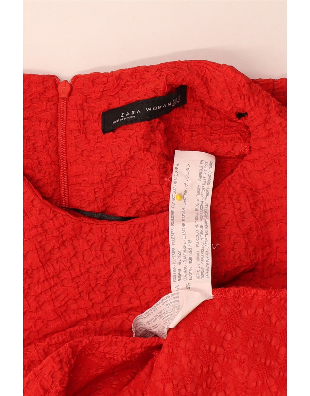 Abito a trapezio senza maniche da donna Zara UK 8 piccolo poliestere rosso