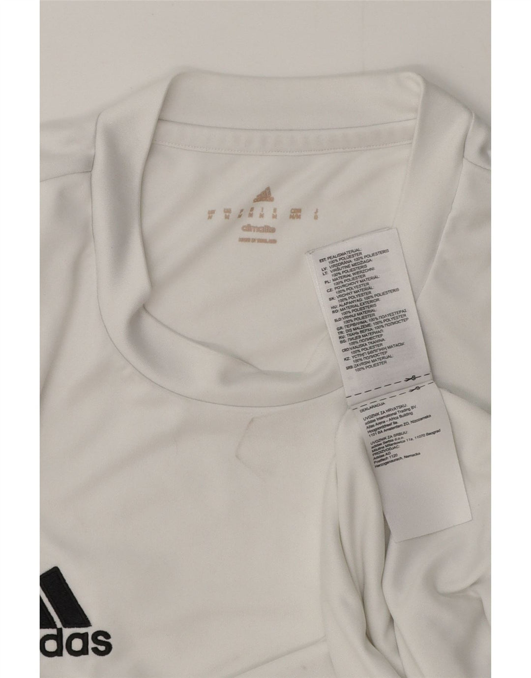 T-shirt ADIDAS da uomo Climalite Top in poliestere bianco medio