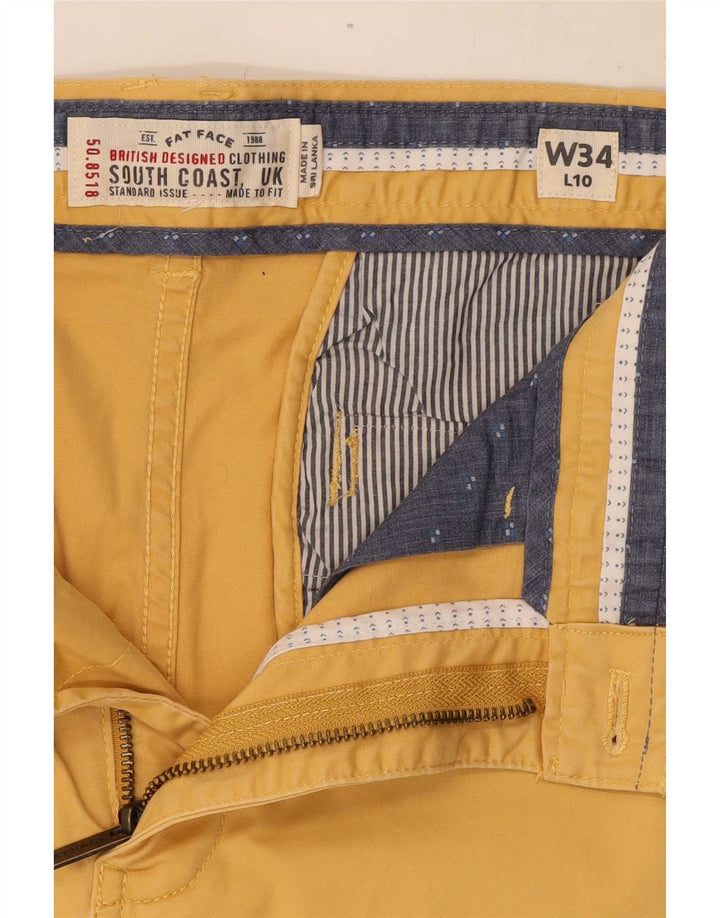 Pantaloncini chino da uomo Fat Face W34 grandi in cotone giallo