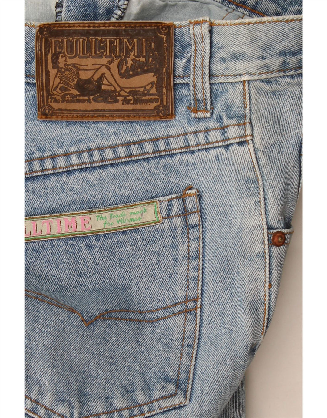Jeans affusolati corti da donna vintage W32 L26 Blu