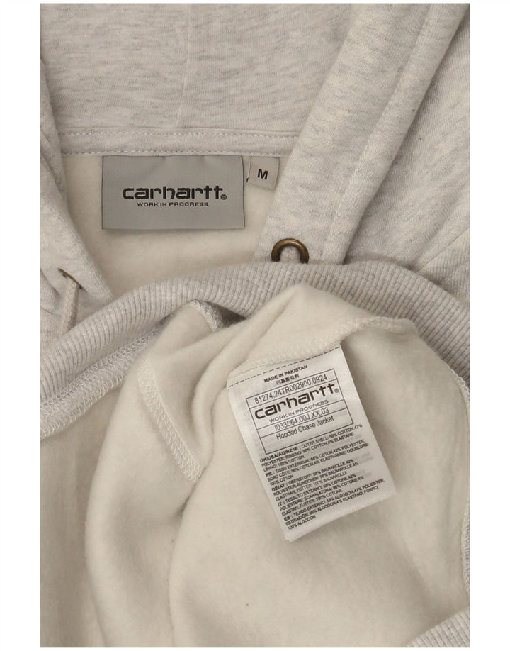 Maglione con cappuccio e zip da uomo Carhartt in cotone grigio medio