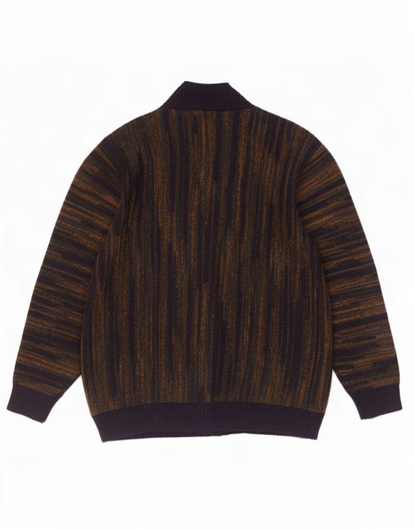 Maglione cardigan da uomo Rodes XL in lana gessata marrone