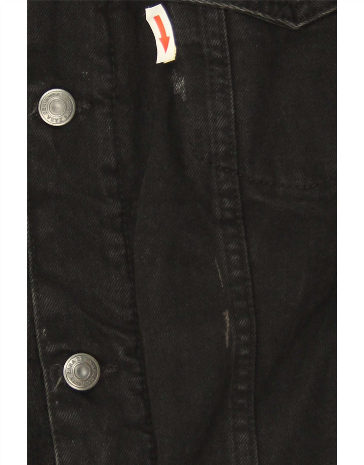Giacca in denim Sherpa da uomo Zara UK 38 poliestere nero medio
