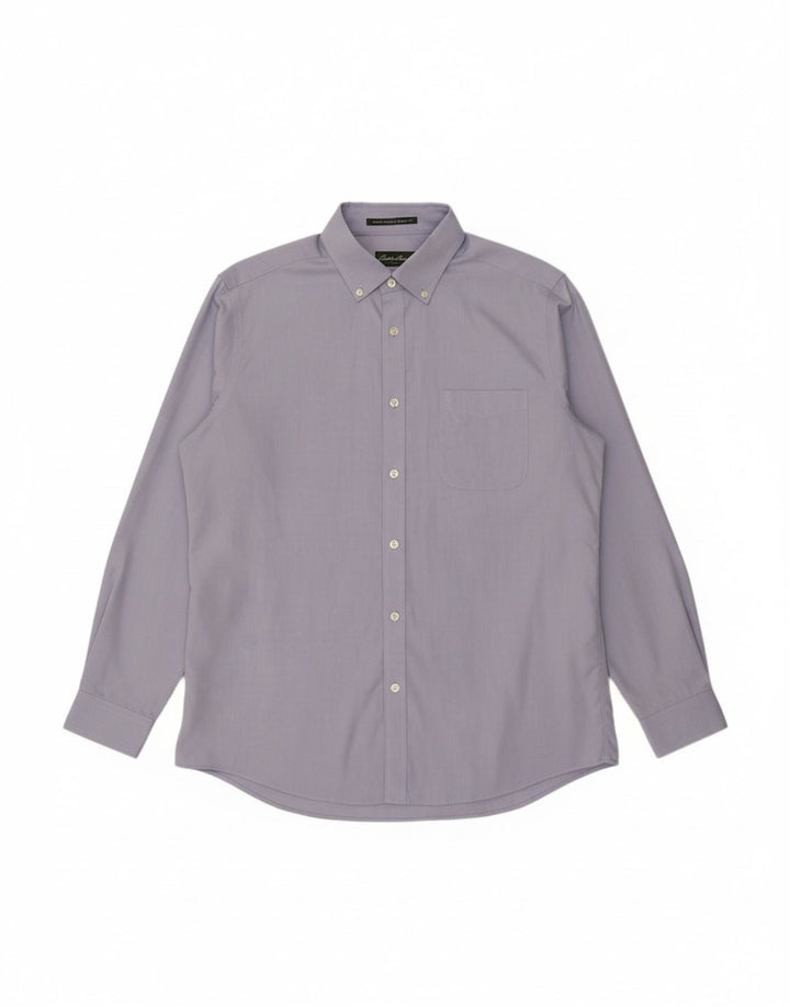 EDDIE BAUER Mens Relaxed Fit Shirt Large Blue Cotton
