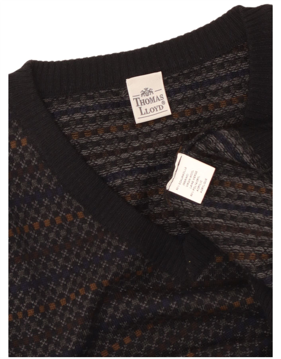 THOMAS LLOYD Maglione da uomo con scollo a V IT 48 Medio a righe blu navy