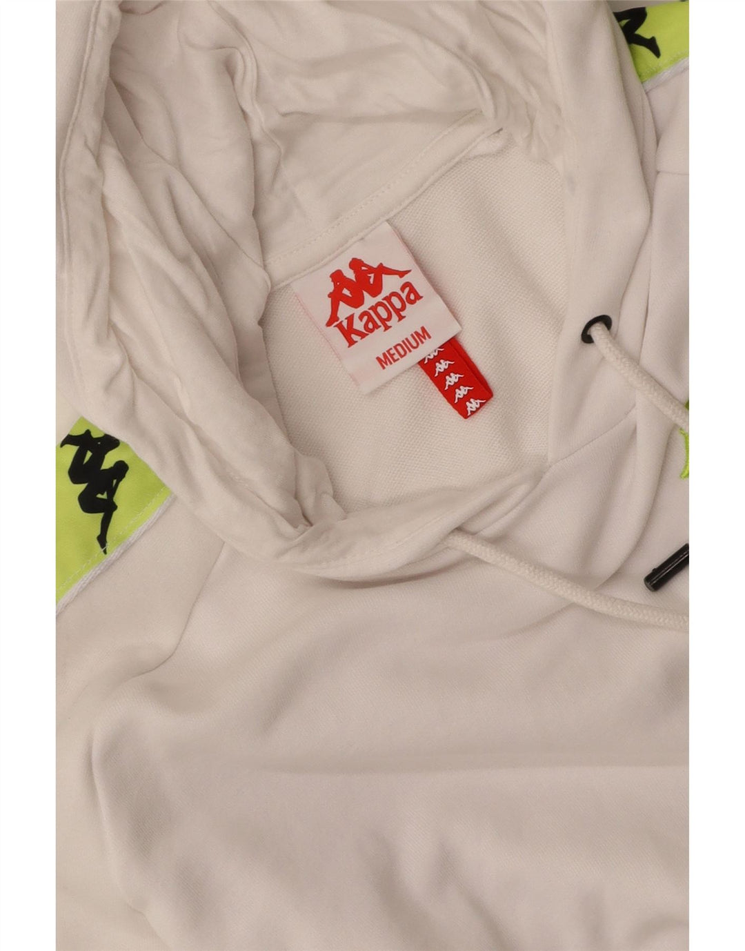 KAPPA Womens Crop Graphic Hoodie Jumper UK 14 Medium White