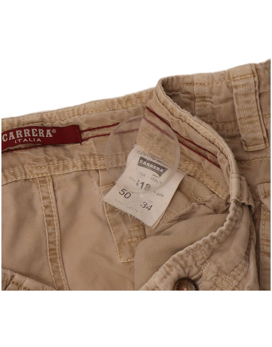 Pantaloncini cargo Carrera da uomo 618 IT 50 Large W34 Cotone beige