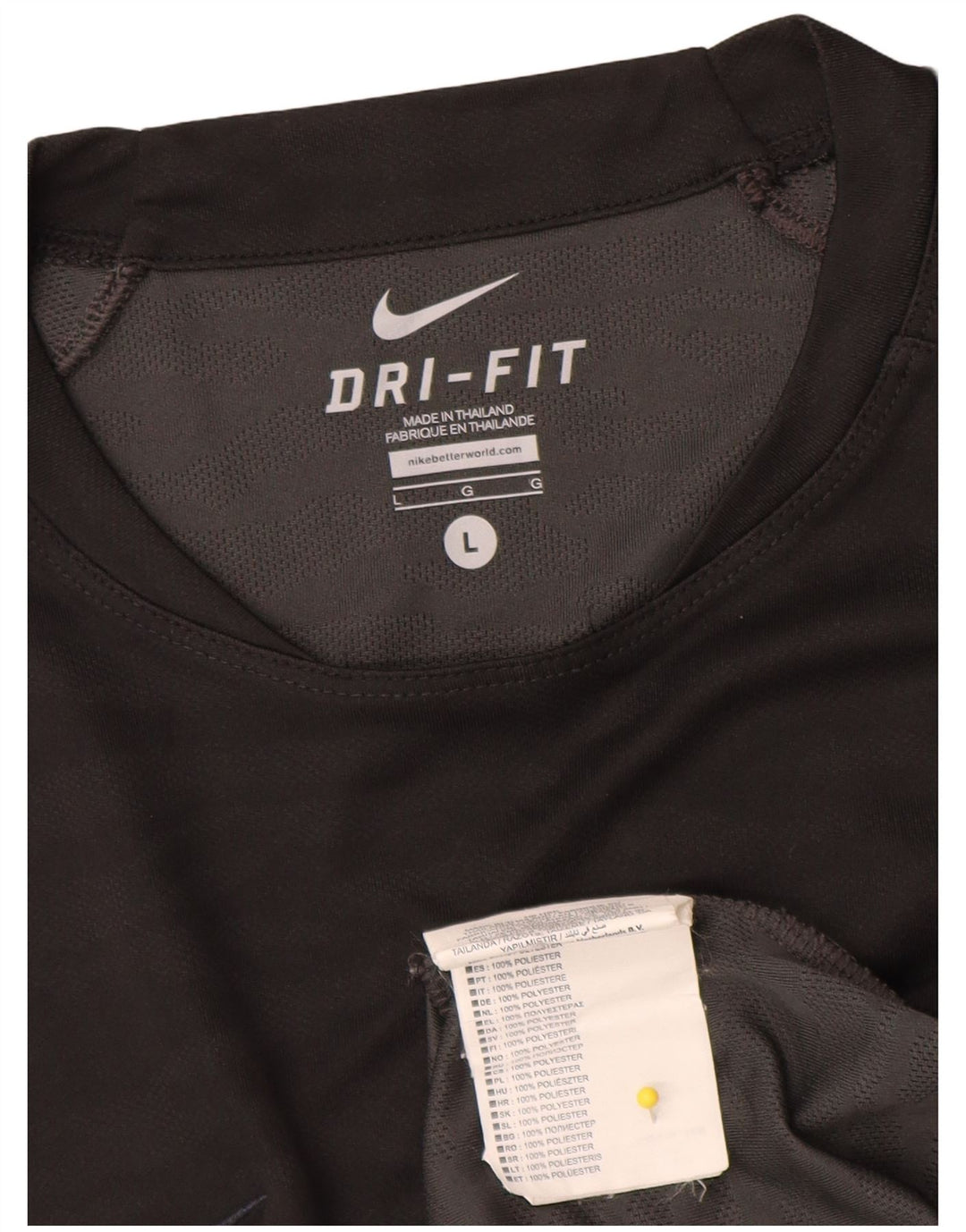 T-shirt Nike Dri Fit da uomo, grande, in poliestere nero