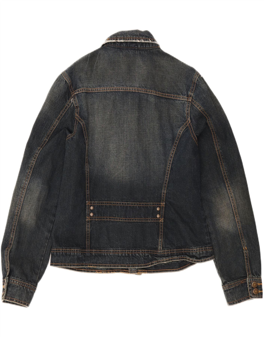 COLOURS OF THE WORLD Womens Denim Jacket IT 42 Medium Navy Blue Vintage Colours Of The World and Second-Hand Colours Of The World from Messina Hembry 