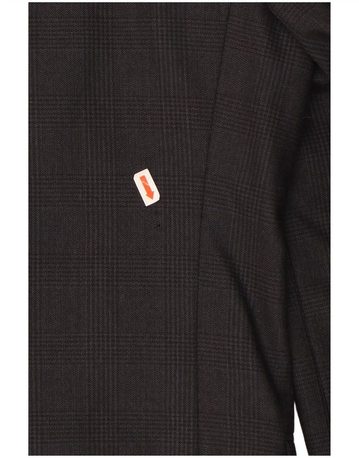 JAEGER Mens 4 Button Blazer Jacket IT 50 Large Grey Check Wool