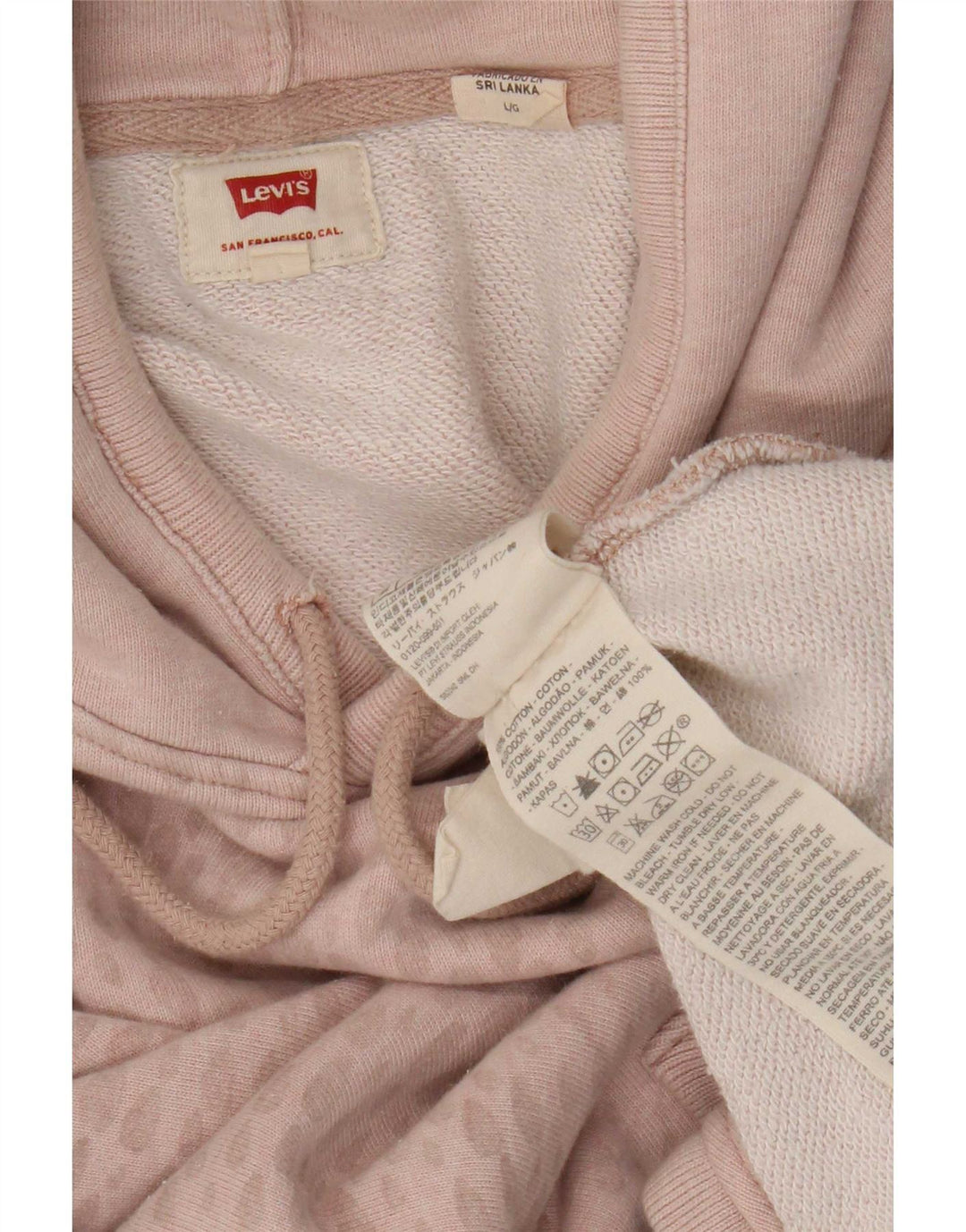 Maglione con cappuccio da uomo Levi's grande in cotone maculato rosa