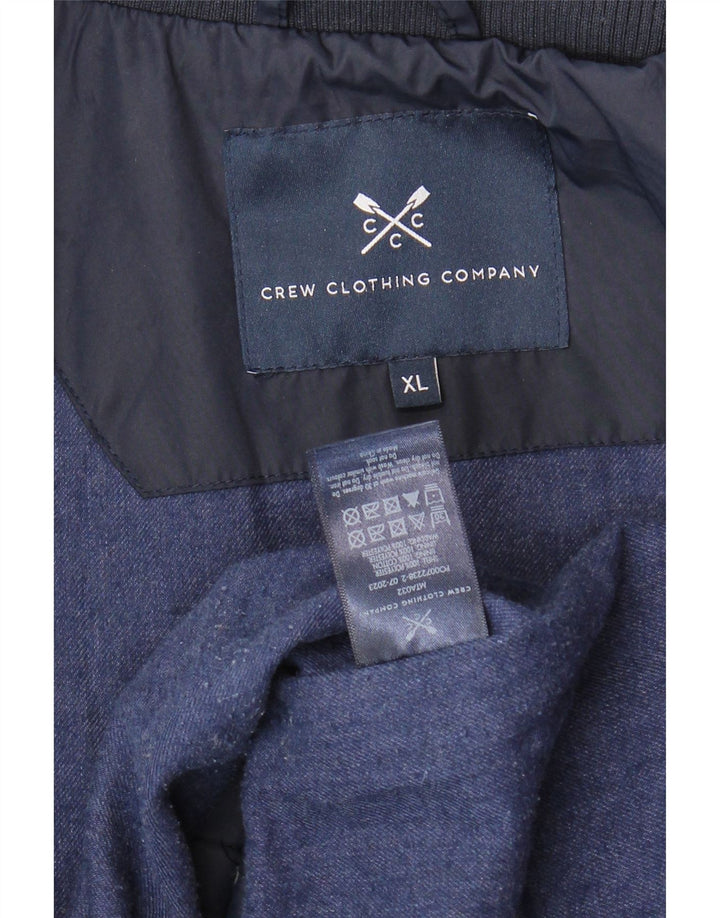 CREW CLOTHING Giacca trapuntata da uomo UK 42 XL Poliestere blu navy