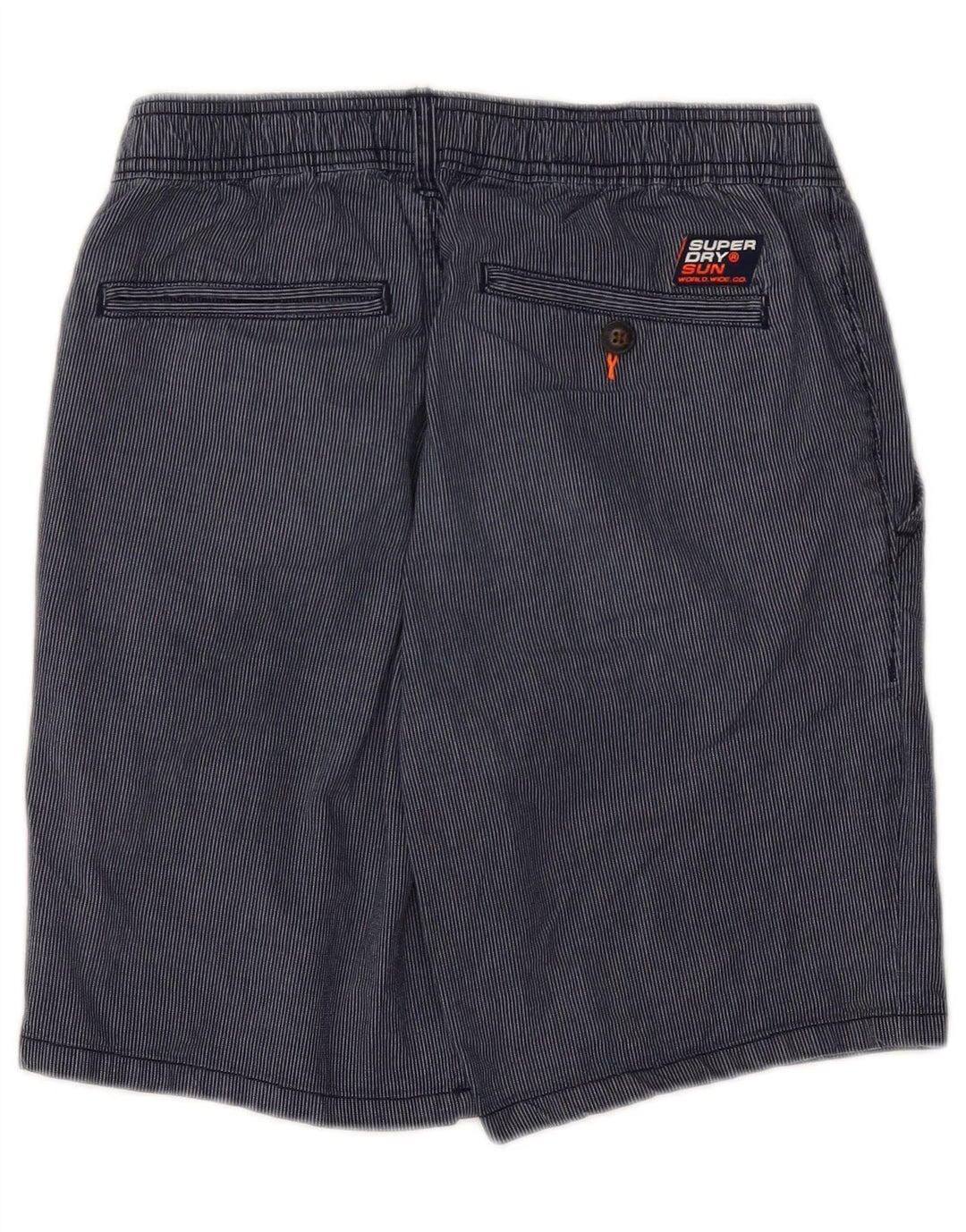 Pantaloncini chino da uomo SUPERDRY W30 cotone gessato medio blu navy