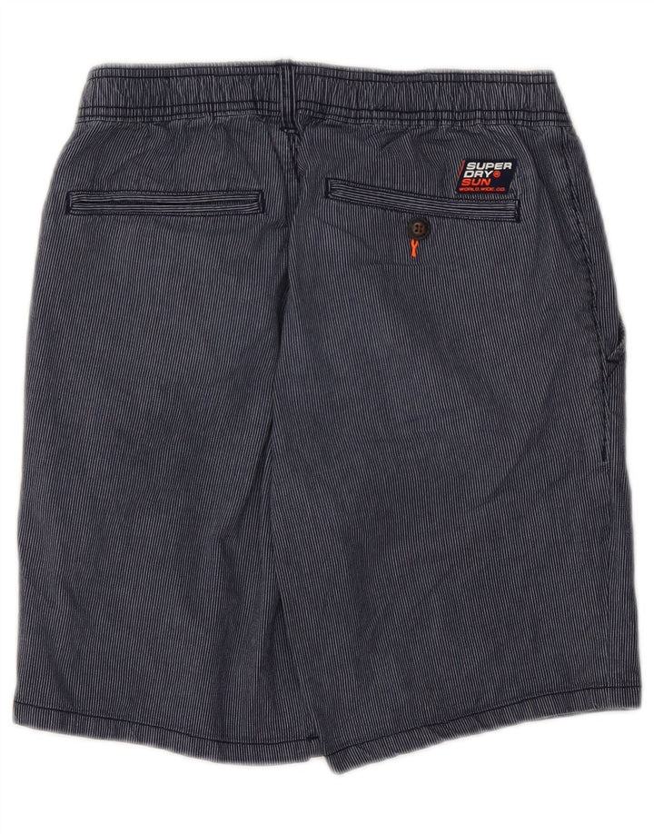 Pantaloncini chino da uomo SUPERDRY W30 cotone gessato medio blu navy