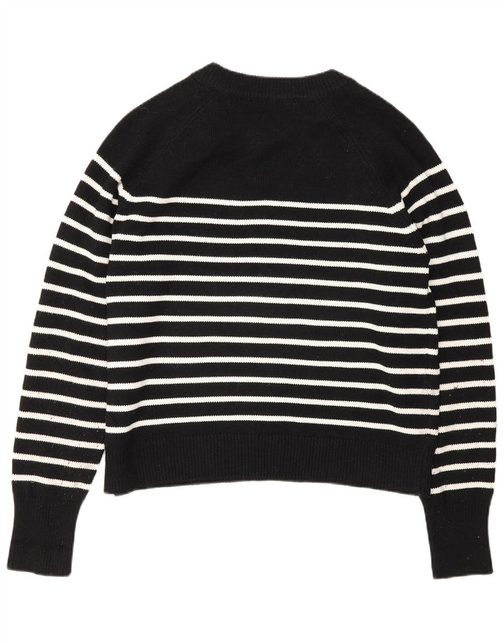 Maglione Zara da donna con scollo a barca UK 14 Poliestere a righe nere medie