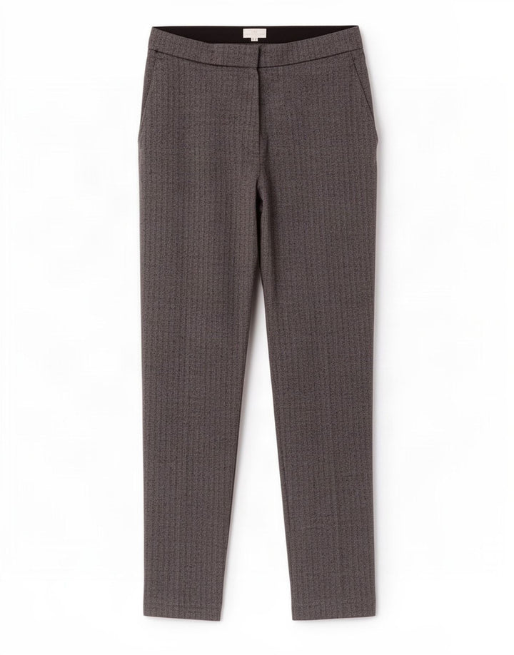 Pantaloni da abito dritti da donna Zara piccoli W26 L26 poliestere a spina di pesce grigio