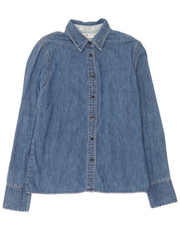 Camicia di jeans da donna Tommy Hilfiger UK 12 Cotone blu medio
