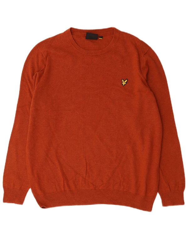Maglione maglione con scollo a barca da uomo Lyle & Scott 2XL cotone arancione
