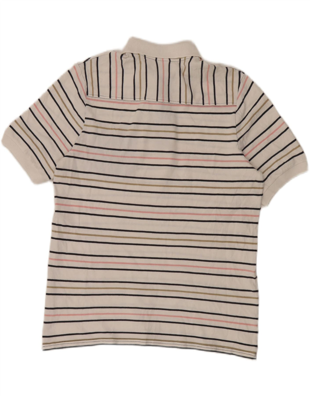 Polo da uomo Ellesse in cotone a righe grandi bianche
