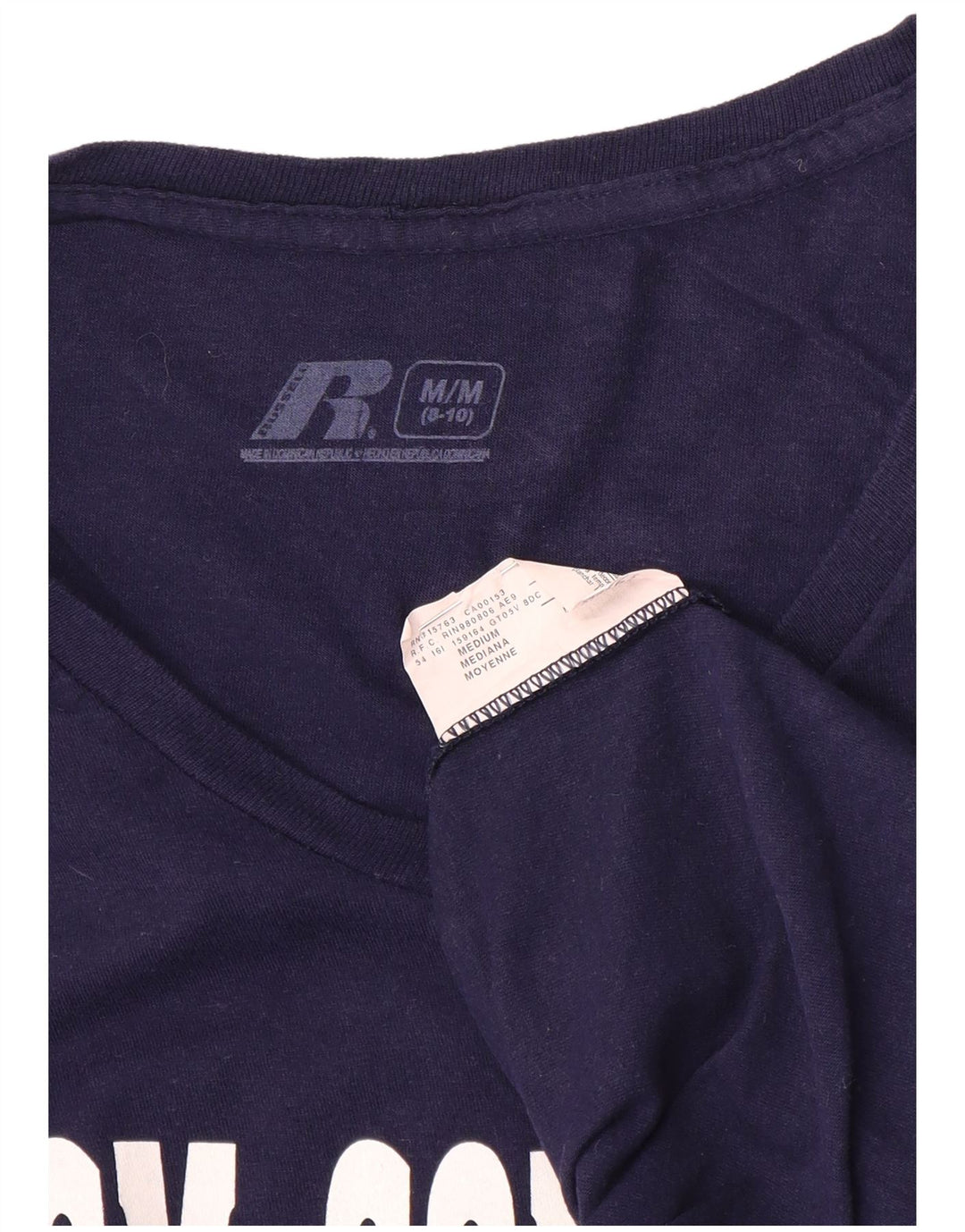 Maglietta grafica da ragazzo Russell Athletic a maniche lunghe 8-9 anni medio blu navy