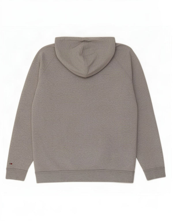 Maglione con cappuccio grafico da uomo Tommy Hilfiger grande cotone chiazzato grigio