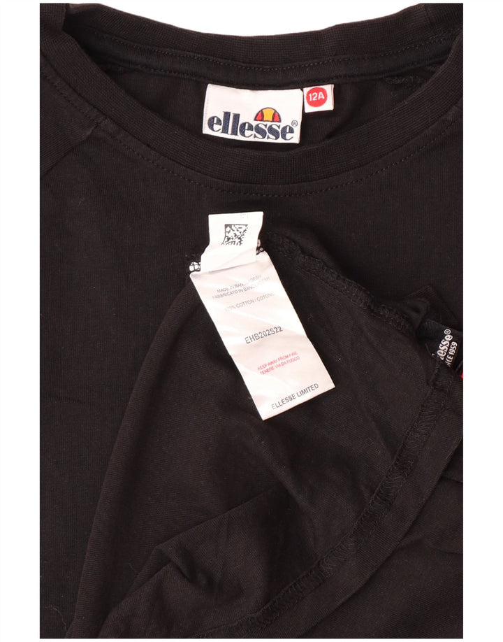 T-shirt grafica per ragazzi Ellesse Top 11-12 anni in cotone nero
