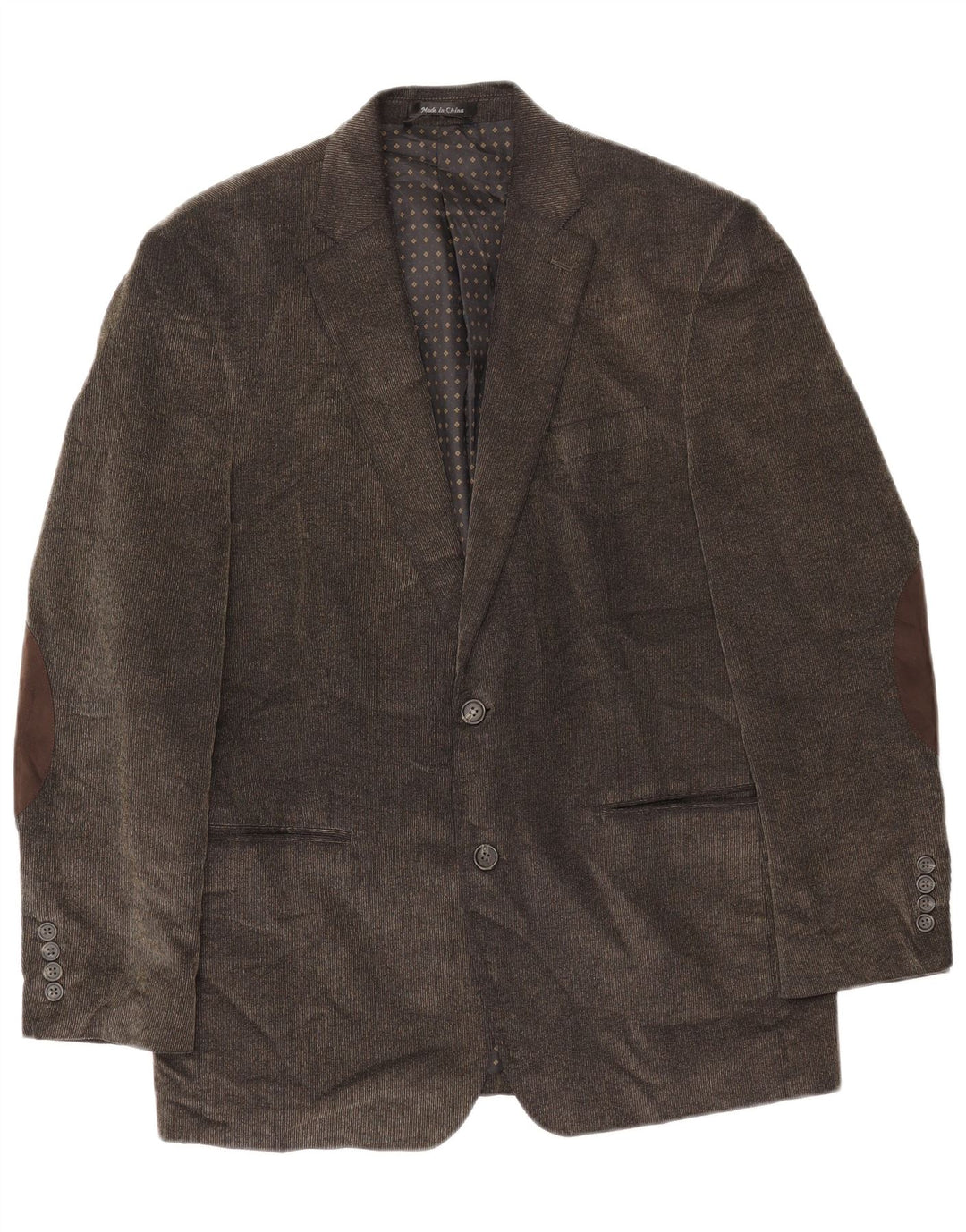 Giacca blazer in velluto a coste da uomo a 2 bottoni Chaps UK 40 grande in cotone marrone