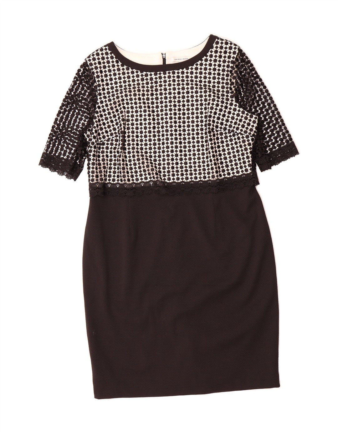 FENN WRIGHT MANSON Womens Sheath Dress UK 18 XL Black Polyester Vintage Fenn Wright Manson and Second-Hand Fenn Wright Manson from Messina Hembry 